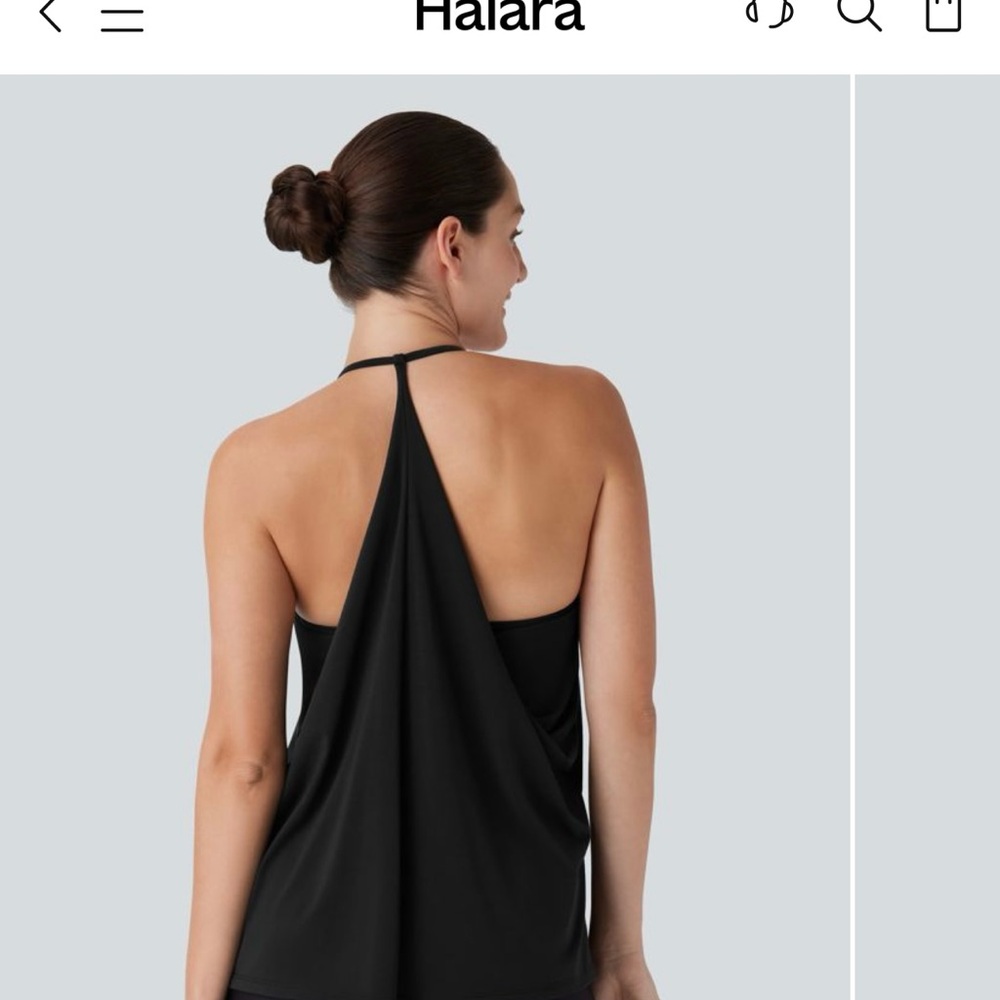 HALARA Black Backless Tank Top